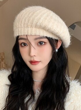 韩版洋气时髦贝雷帽女冬
