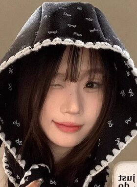 韩版笑脸印花包头帽子女