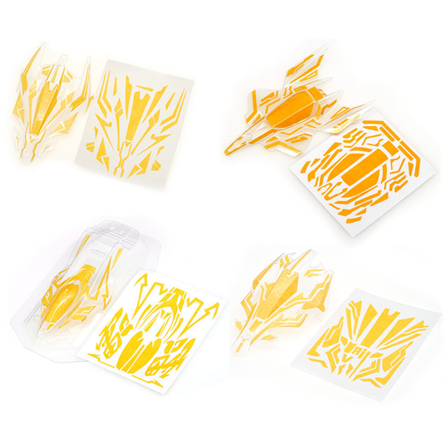 Tamiya four-wheel drive car design spray paint color separation stickers