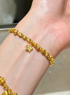 金色饰品 点钻猫眼手链女款转运珠黄水晶手串手饰情人节送女友