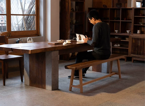 Mumo деревянные чернила контрастные скамейки красный дуб черный орех с твердым деревом табурет с твердым деревом табурет современная минималистская мебель