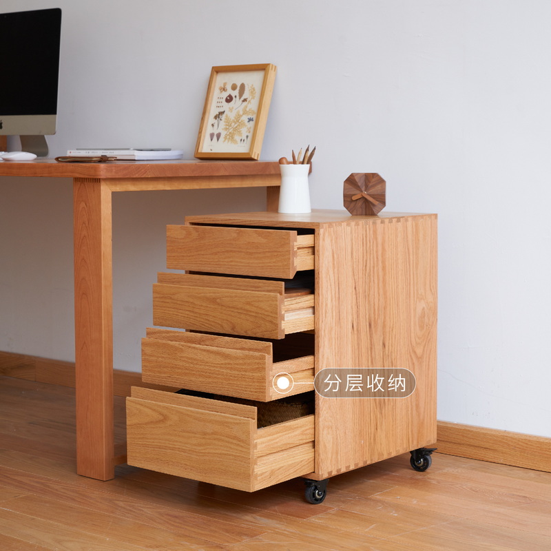MUMO木墨 移动抽屉柜 实木客厅储物办公现代简约家用文件柜子小型 - 图0