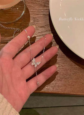 925珍珠蝴蝶珍珠项链女