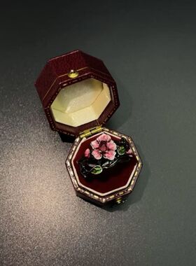 Vintage古着 Gothic ruby rose戒指