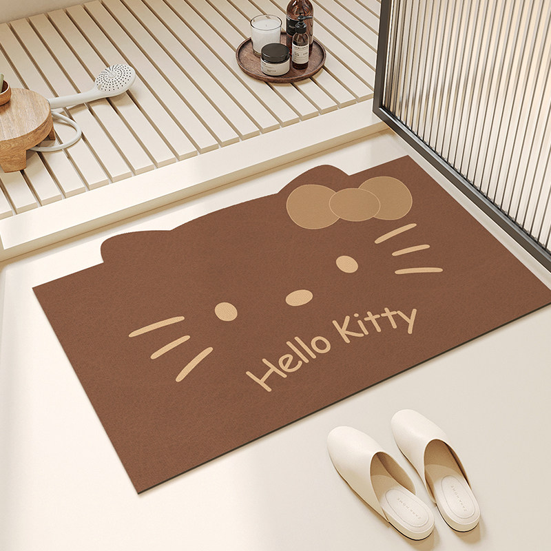 kitty浴室地垫吸水垫卫生间耐脏防滑家用脚垫洗手间厕所门口地毯,淘宝优惠券,粉丝福利购,淘宝优惠卷
