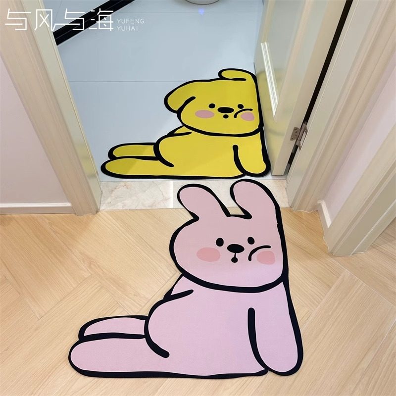 卡通浴室地垫厕所卫生间防滑垫家用可爱进门门垫脚垫吸水速干软垫,淘宝优惠券,粉丝福利购,淘宝优惠卷