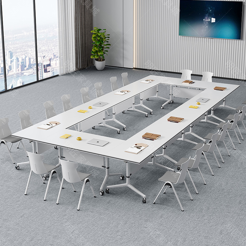拼接会议桌培训桌椅组合移动办公桌长条桌教育机构折叠培训桌课桌 - 图2