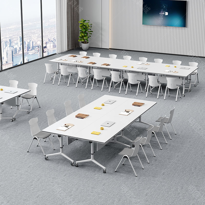 拼接会议桌培训桌椅组合移动办公桌长条桌教育机构折叠培训桌课桌 - 图3