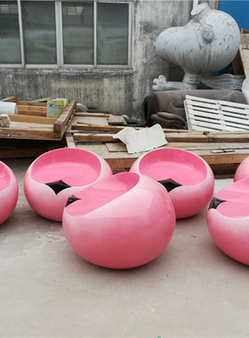 西瓜椅子玻璃钢雕塑定制幼儿园树脂柠檬休闲座椅摆件草坪桔子坐凳