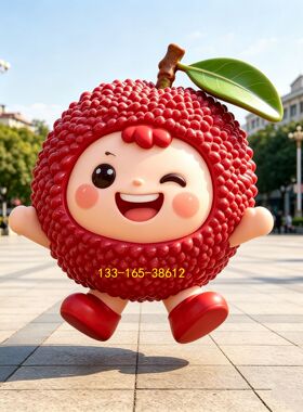 田园水果杨梅造型大摆件卡通荔枝表情包公仔庭院仿真雕塑工艺模型