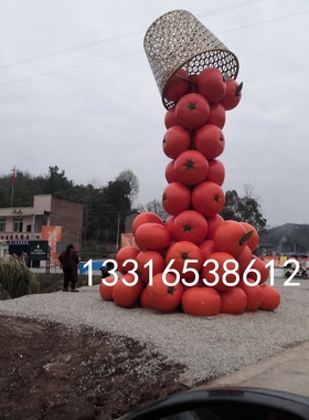 仿真砂糖橘玻璃钢雕塑定制橘子之乡景区招牌立体娃娃橙子形象卡通