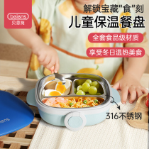 Bernsch Baby Dinner Plate Baby Coveting Bowl Children Special Eating Cutlery 316 Stainless Steel Insulation Divided tray