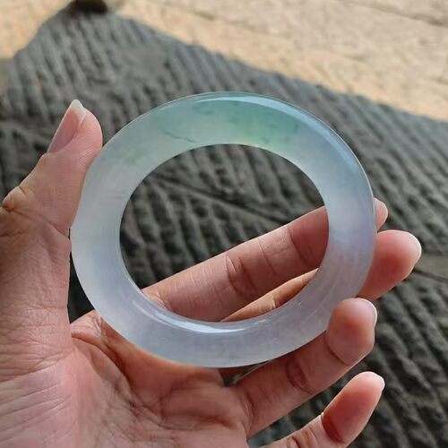 北邺珠宝海外购缅甸纯天然翡翠原石冰种飘晴飘花手镯贵妃镯糯冰种 - 图3