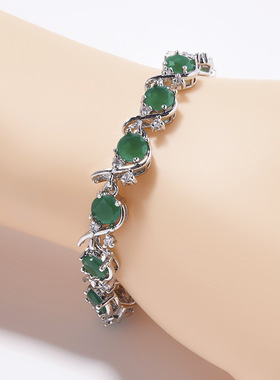 爆款时尚镶嵌锆石手链女圆形天然女士水晶手链不掉色现货