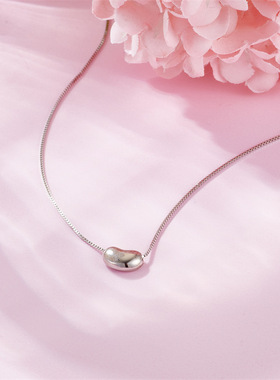 相思豆银项链s925纯银女银饰 简约时尚银套链锁骨银项饰小众项链