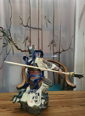 陶瓷石湾公仔杨戬二郎真君工艺品
