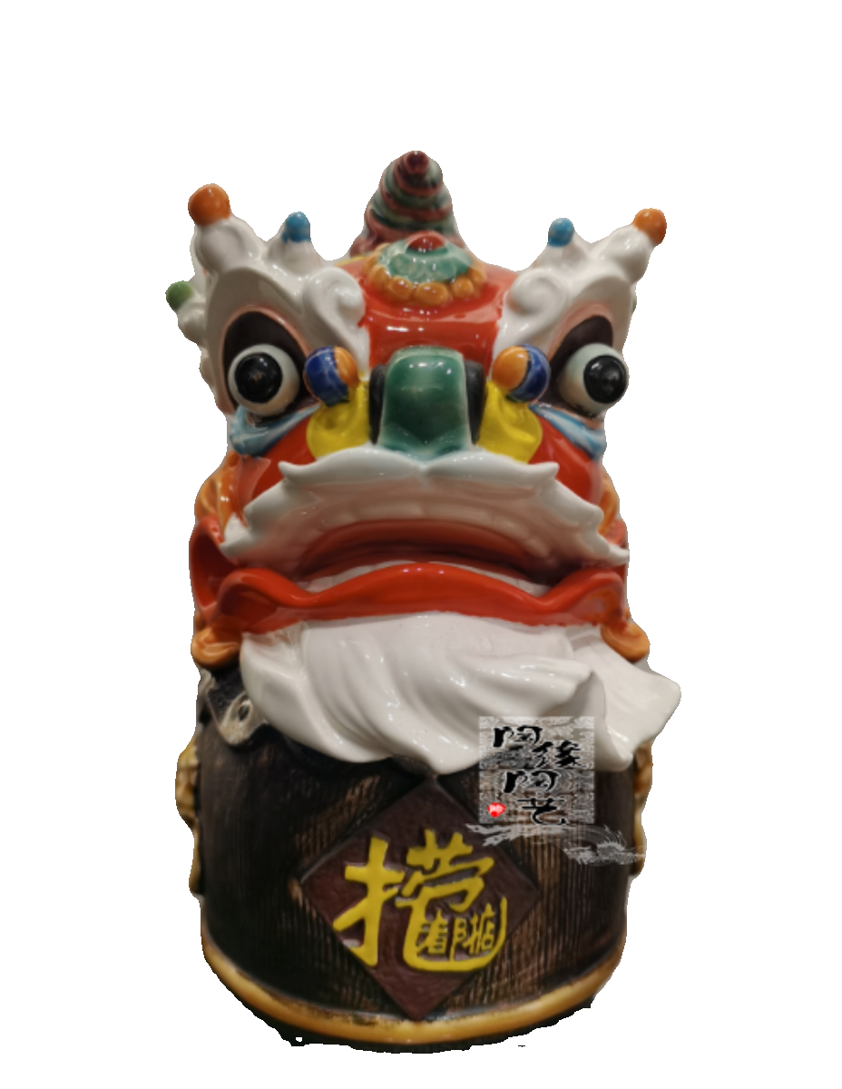 陶瓷工艺品 石湾公仔 狮子头摆件 捞乜都掂