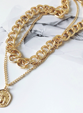 RTZHANG时髦女王吊坠双层项链女