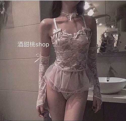 Сексуальное нижнее белье для невесты, пижама, униформа, комплект, с лямками