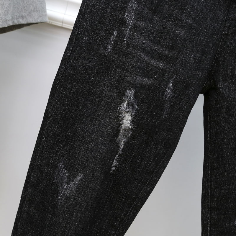 200斤大码破洞牛仔裤女哈伦裤胖MM裤子显瘦高腰弹力胯大腿粗长裤,淘宝优惠券,粉丝福利购,淘宝优惠卷