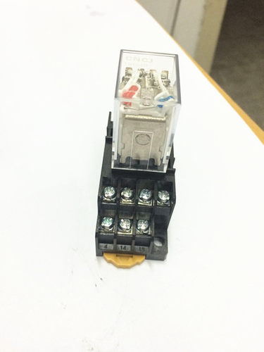 HH54P小型继电器交流220V配套底座带灯14脚银点24v12V中间继电器 - 图2