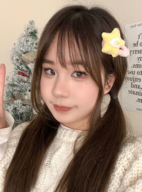 春夏季可爱毛绒星星BB夹儿童卡通发饰少女心多巴胺百搭刘海碎发夹