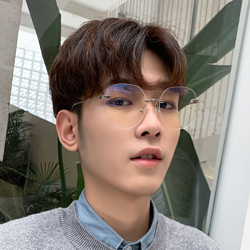 莱纳眼镜专营店眼镜框男无框眼镜近视变色男无框近视眼镜架男配眼镜近视眼睛成品1