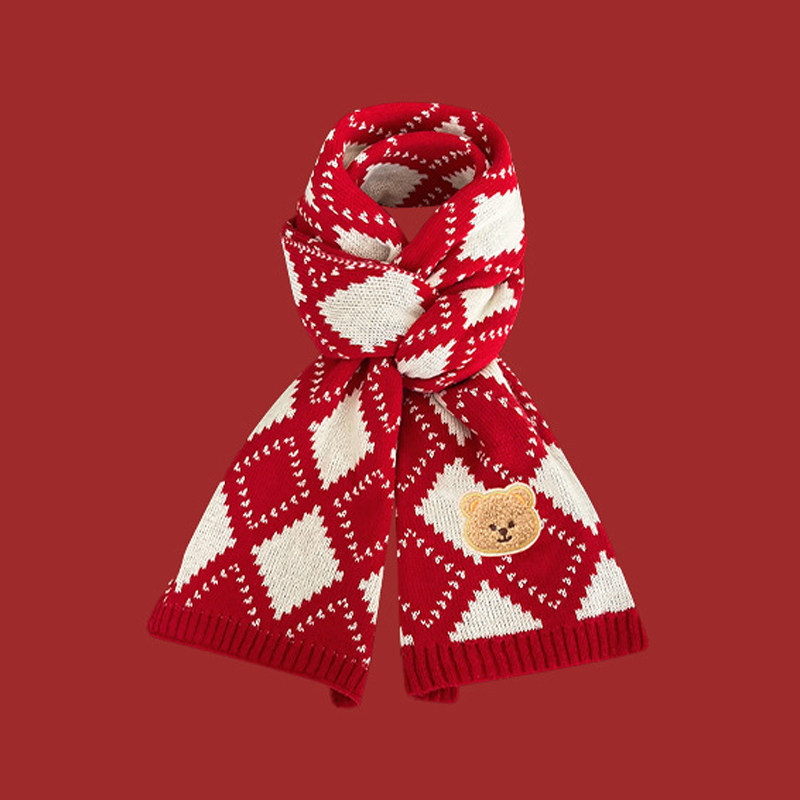 拉夏莉亚新年红色儿童围巾冬季圣诞节礼物围脖男童女童宝宝本命年,淘宝优惠券,粉丝福利购,淘宝优惠卷