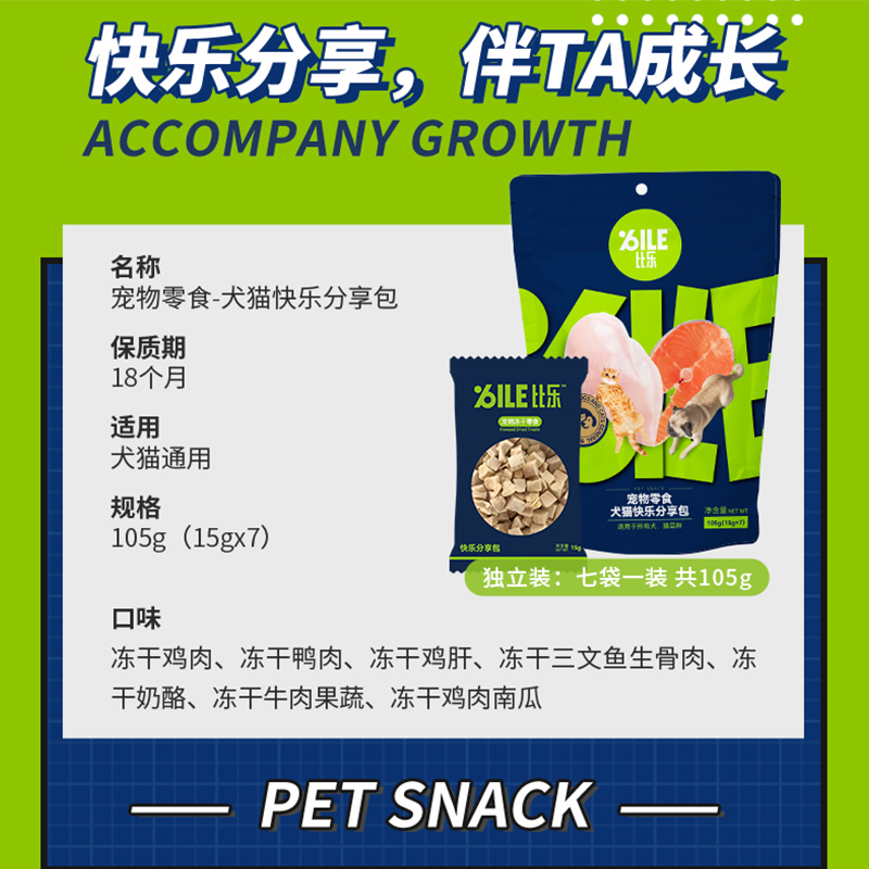 比乐狗狗零食猫咪零食快乐分享包泰迪金毛小狗大型犬零食冻干105g - 图2