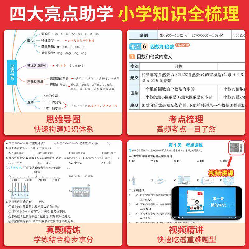 2025新版一本小学知识大盘点语文数学英语人教版小升初总复习知识点集锦知识大全六年级毕业升学期末系统复习资料小考真题专项训练
