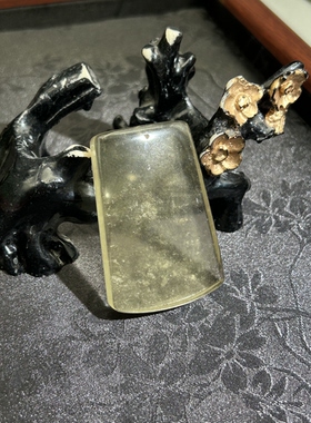 利比亚黄金玻璃陨石平安无事牌40g