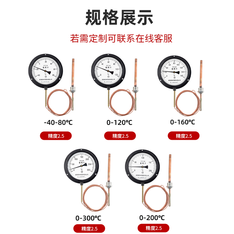 压力式温度计指针式工业高精度锅炉水温油温远传蒸汽温度表测温仪 - 图2