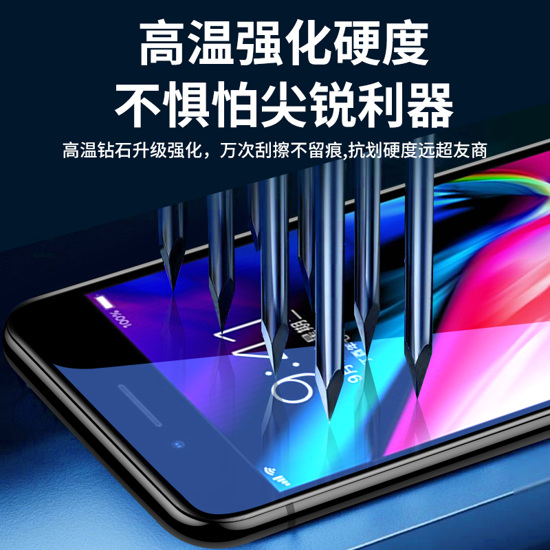 适用苹果8钢化膜8plus手机膜全屏覆盖抗蓝光护眼防指纹iphone8plus高清防摔ip8全包无白边8p新款玻璃保护贴膜 - 图3