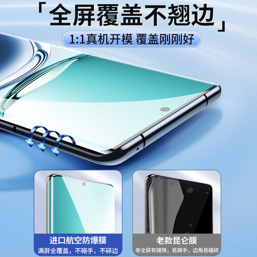 适用于OPPOA3Pro钢化膜a3pro钢化水凝膜新款5G全屏覆盖防窥膜手机曲屏膜保护贴膜防指纹无白边0pp0屏幕手机膜 - 图1
