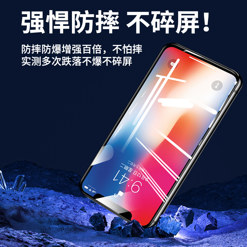 适用苹果x钢化膜iphonexr手机膜iphoneXsMax全屏覆盖XS抗蓝光XMax全包防摔xr防尘保护mas高清新款玻璃贴膜ipx - 图1