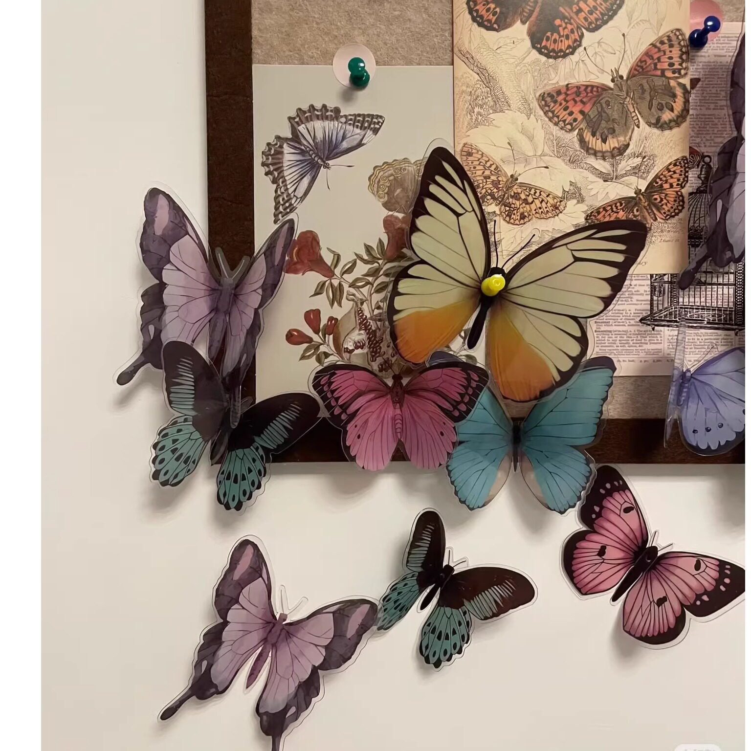 小红薯蝴蝶毛毡板墙贴照片墙留言软木板展示卧室玄关背景墙装饰画,淘宝优惠券,粉丝福利购,淘宝优惠卷