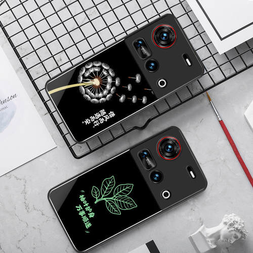 适用努比亚Z70Ultra玻璃壳手机壳软保护套全包防摔定制薄硅胶小清新壹液态时尚情侣创意简约高级网红潮男女新 - 图1