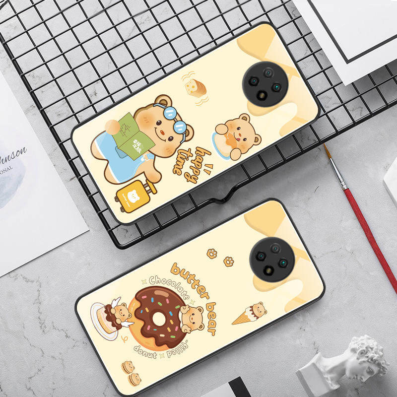 适用红米Note9玻璃手机壳9保护套9Pro全包软防摔定制薄硅胶黄油小熊个性潮情侣创意直边时尚男新款卡通网红女,淘宝优惠券,粉丝福利购,淘宝优惠卷