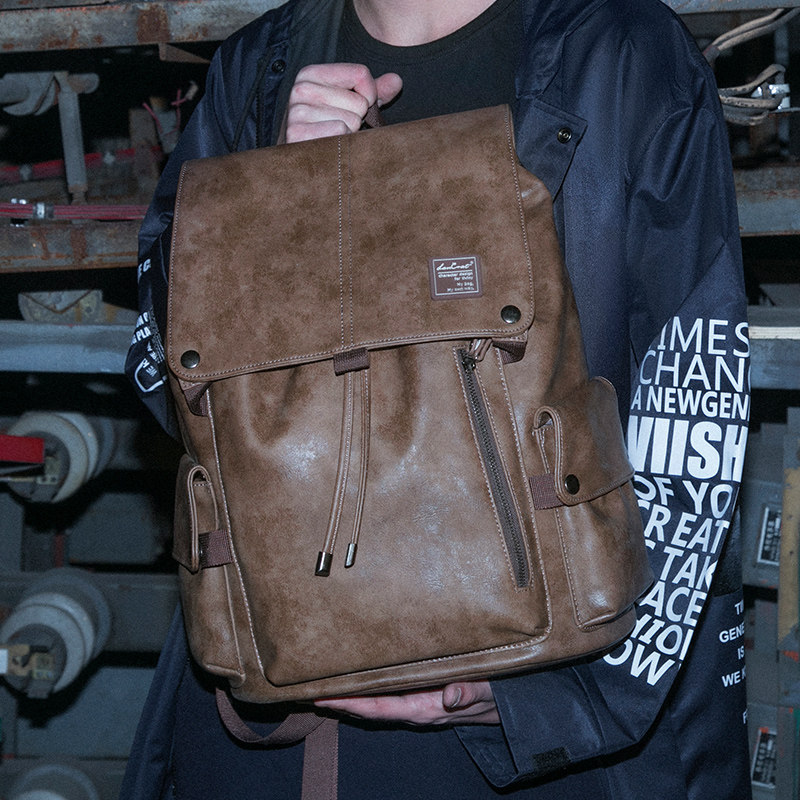 裂狼男士时尚潮流大学生男生双肩包 裂狼双肩背包