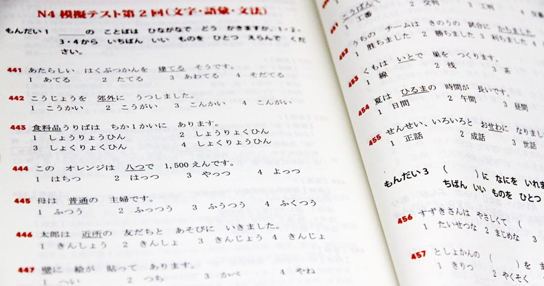 日语红蓝宝书 1000题新日本语能力考试N5N4N3N2N1文字词汇文法练习详解许小明搭配历年真题试卷单词语法红蓝宝书NIN2日语自学教材-图3