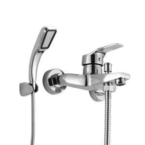 家韵冷热淋浴龙头浴缸龙头带下出水三联冷热混水阀花洒套装三联多