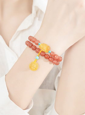 南红蜜蜡天然正品水晶女水晶手链