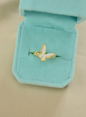 女合金韩版蝴蝶戒指开口