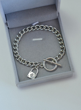 女合金日韩小锁耳环手链项链