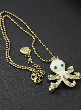 欧美复古多色彩釉短款项链