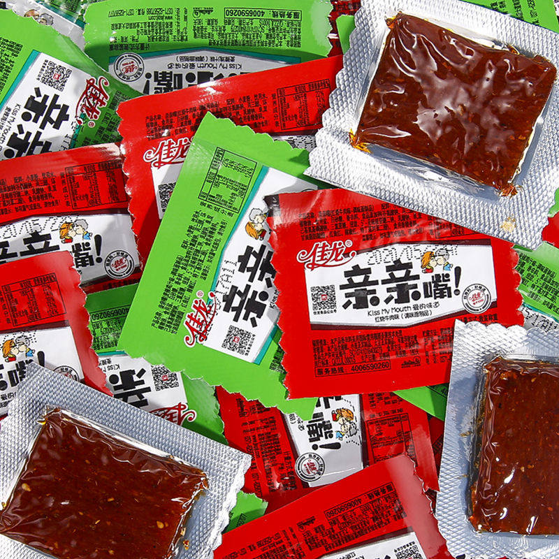 佳龙亲亲嘴大礼包网红麻辣豆干辣条 一骅食品专营面筋制品