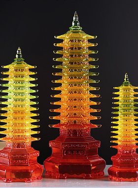 中式建筑十三层树脂透明文昌塔