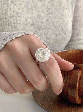 包邮韩版咖啡杯创意戒指女简约时尚百搭气质开口指环小众网红食指