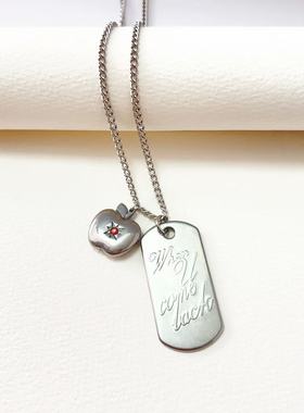 恋与深空夏以昼同款不锈钢阳刻实心不掉色钛钢游戏周边钛钢项链