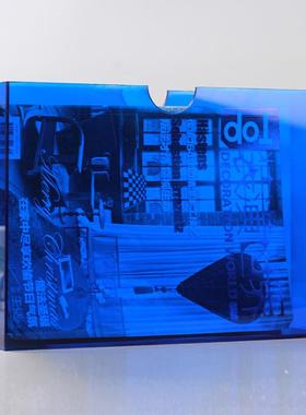 现代简约样板房售楼处彩色亚克力收纳书盒摆件设计师书房软装饰品